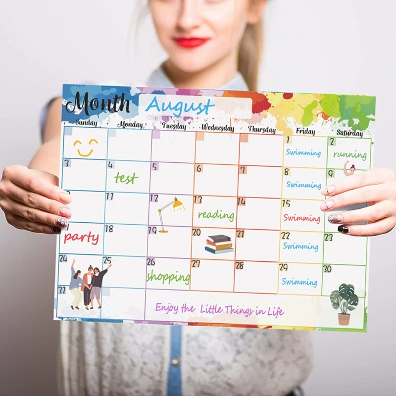 

Soft Magnetic Whiteboard Monthly/Weekly Schedule Self-discipline Soft Whiteboard Message Schedule for Home Office Fridge