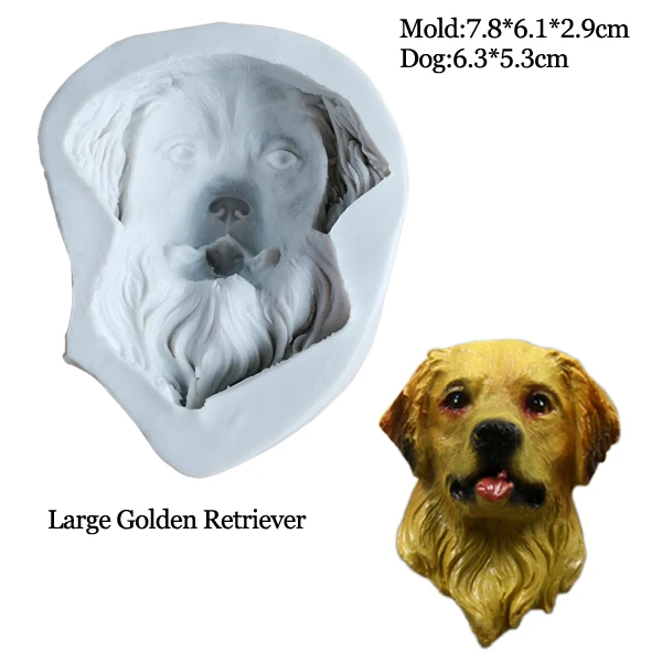 Golden Retriever Dog Silicone Soap Mold Cake Decorating Tools Fondant Resin Sugarcraft Gumpaste Chocolate Sugarcraft Mold M2372