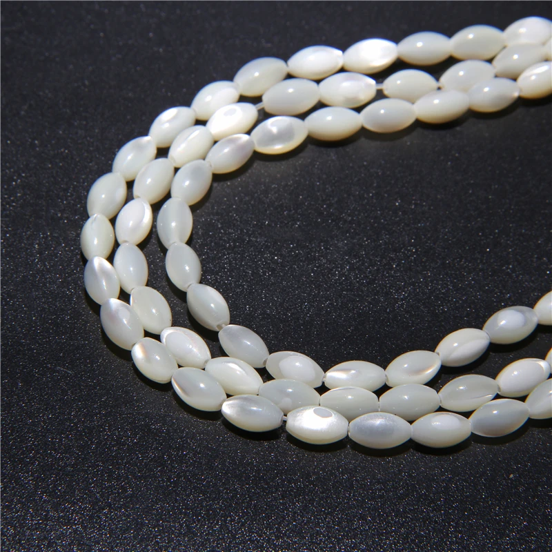15X6mm Long Stripe Shell Beads Point Stick Mother of Pearl Shell Slice Loose Beads for DIY Making Jewelry Necklace Accessories