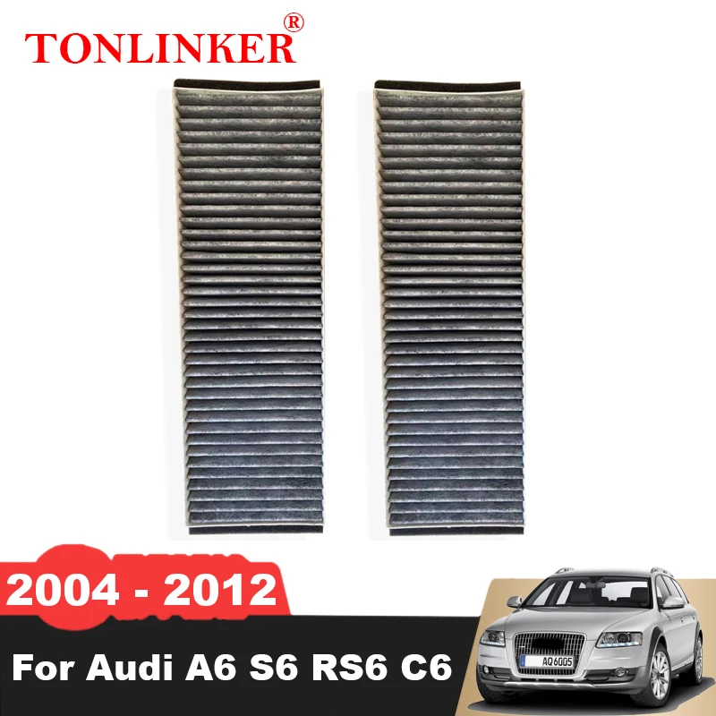 TONLINKER Cabin Filter 4F0819439A For Audi A6 C6 2004 2005 2006 2007 2008 2009 2010 S6 RS6 2011 2012 A6Allroad Car Accessories