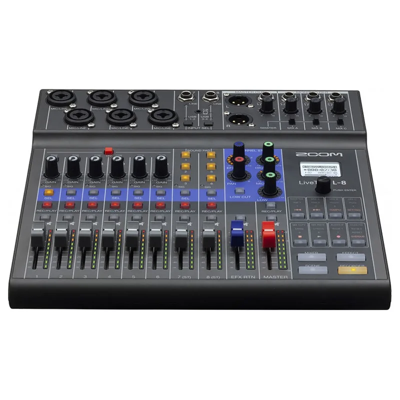 ZOOM LiveTrak L-8 Mixer/Recorder 8-Channel Mixer For Mix,Monitor And Record Professional-Sounding Podcasts And Music Performance