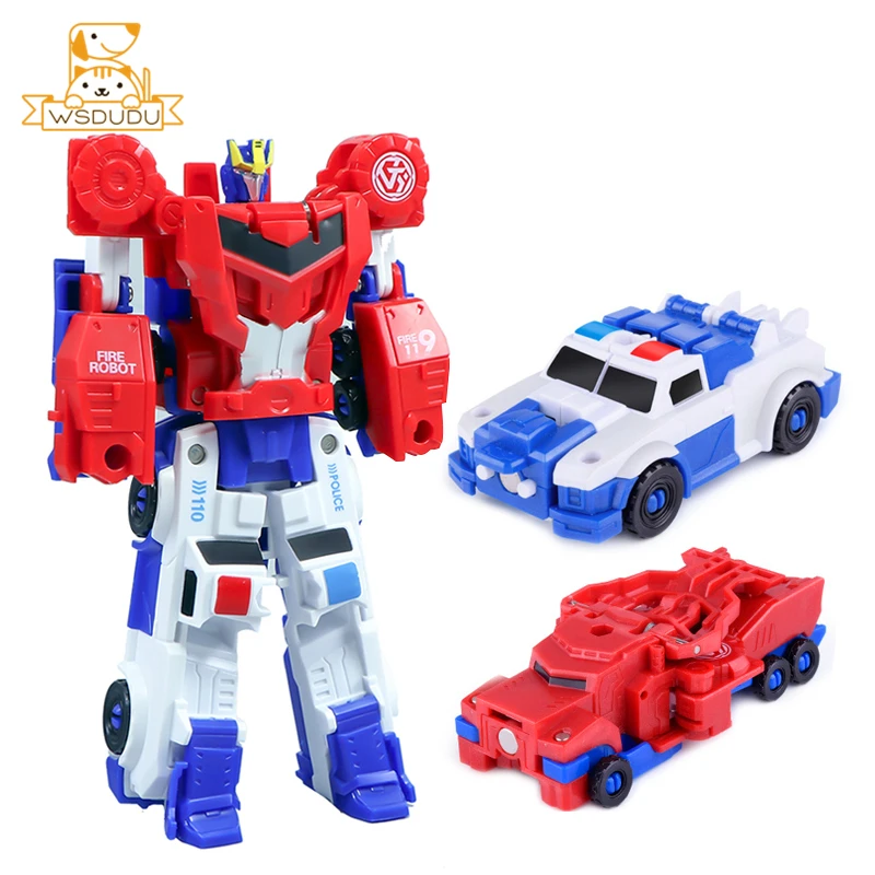 2 in 1 Optimus Prime Cool Magnetic Robot Car Transformation Action Figures Toys Deformed Auto Figurine Decor Model Boy Kid Gifts