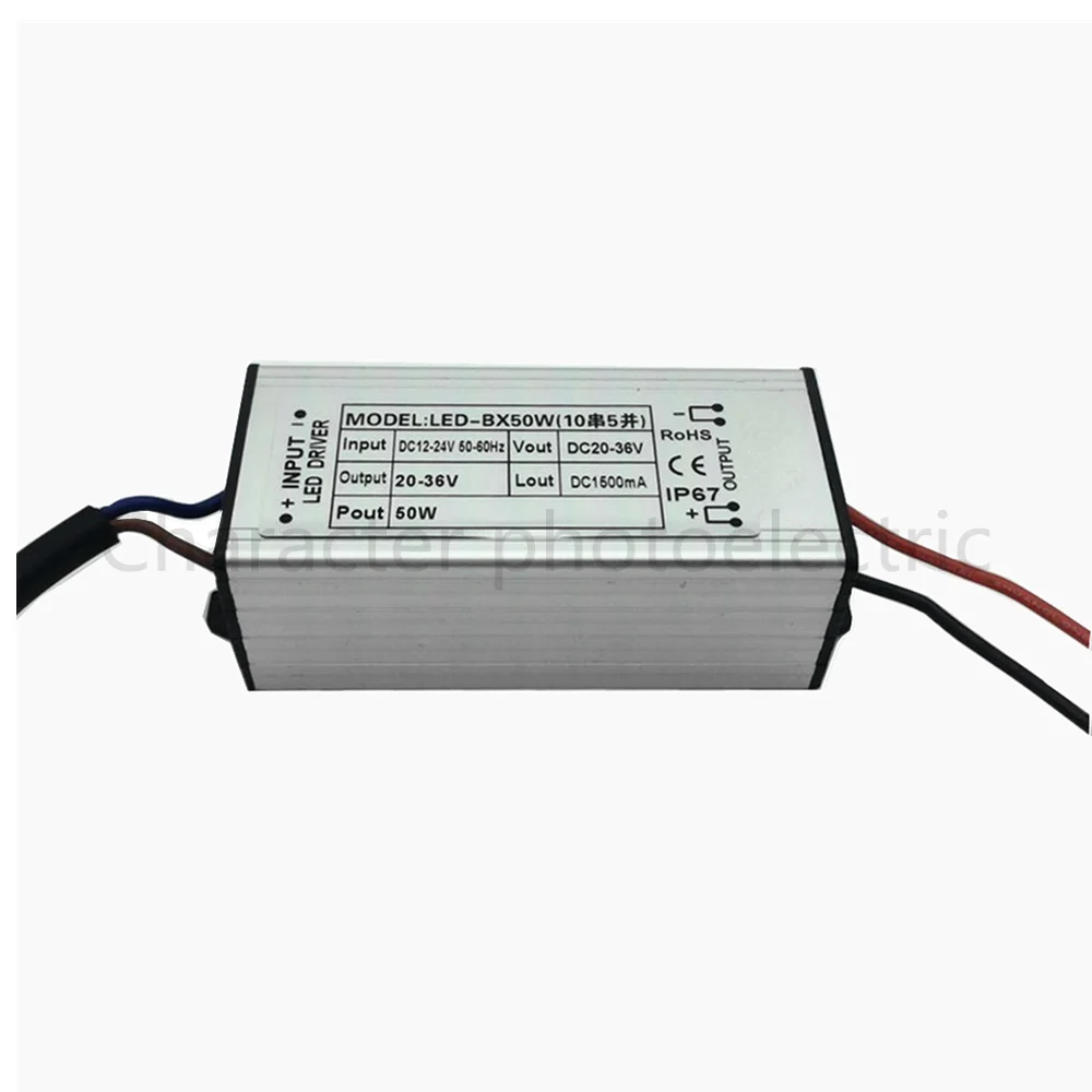 

DC 12-24V 50w waterproof LED Driver Waterproof IP67 Output DC 20-36V 1500 mA Power Supply For LED light