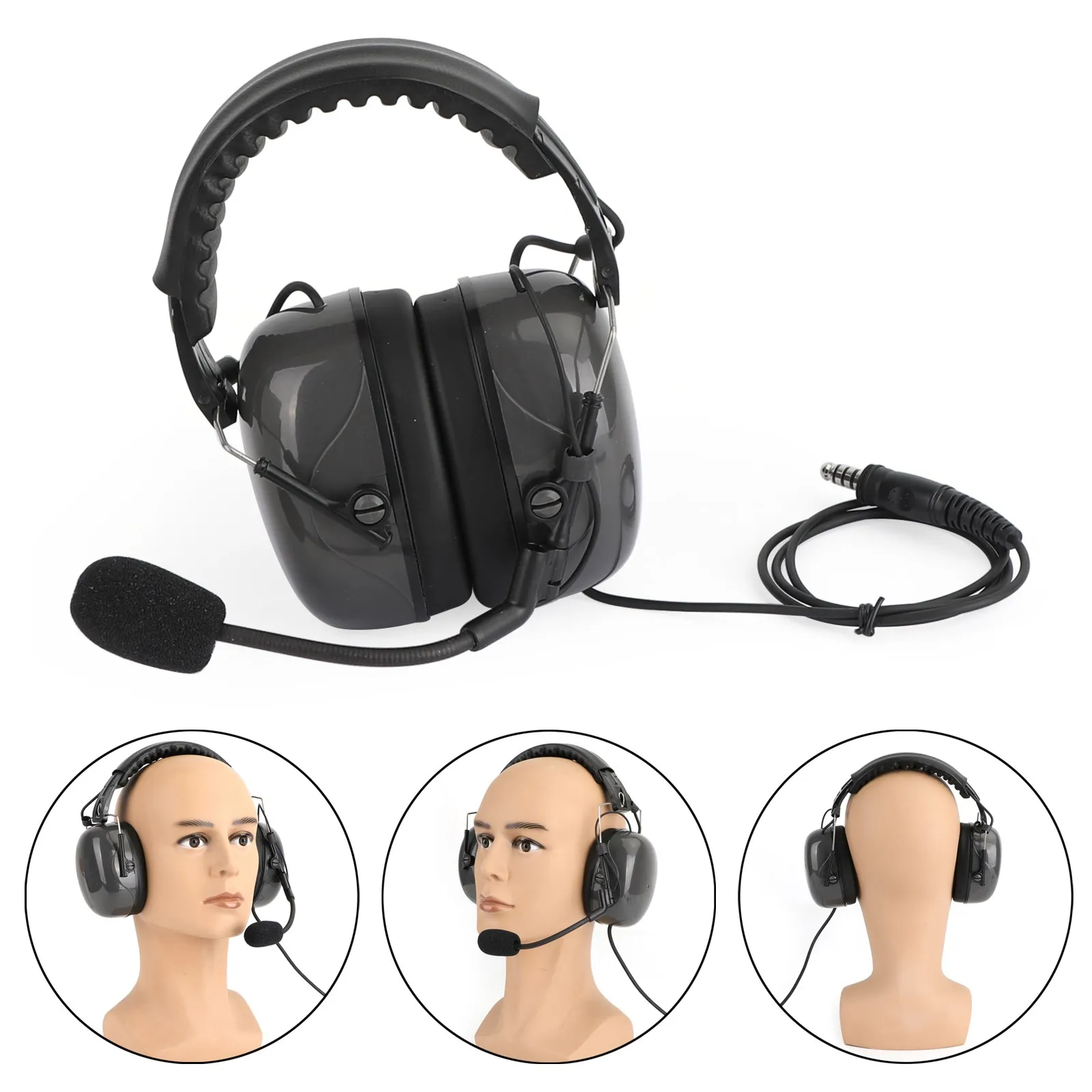 Artudatech-Aviation-headset met ruisonderdrukking, pilot-headset, 7,1-mm-stekker, uitstekend akoestisch ontwerp oortelefoon