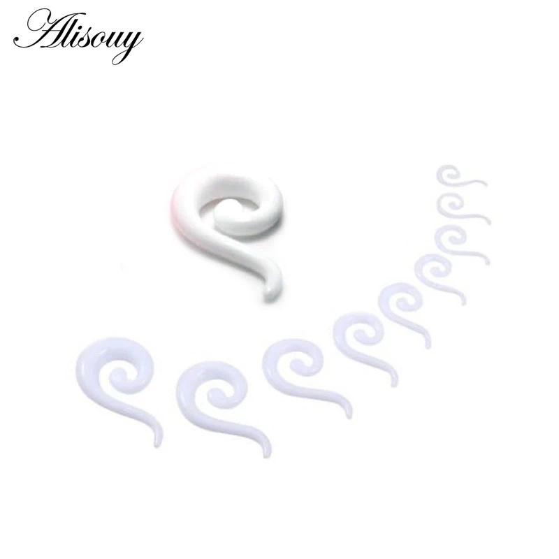 Alisouy 2Pcs Trendy Acrylic Spiral Taper Flesh Ear Plug Tunnel Stretcher Expander Stretching Snail Screw Piercing Body Jewelry