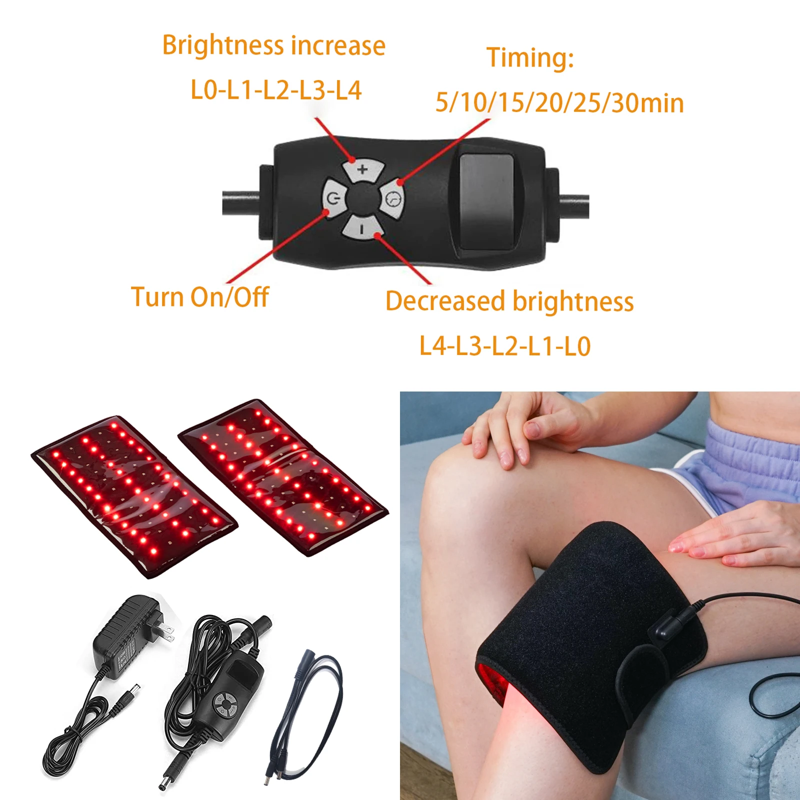 Red Light Therapy Belt Pad For Knee Pain Relief, Flexible Wearable Wrap Leg and Arm Calf Cushion