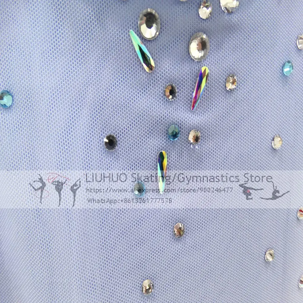 Ice Skating Dress Girls Gradient Spandex Elastane High Elasticity Competition Skating Wear Handmade Jeweled Rhinestones