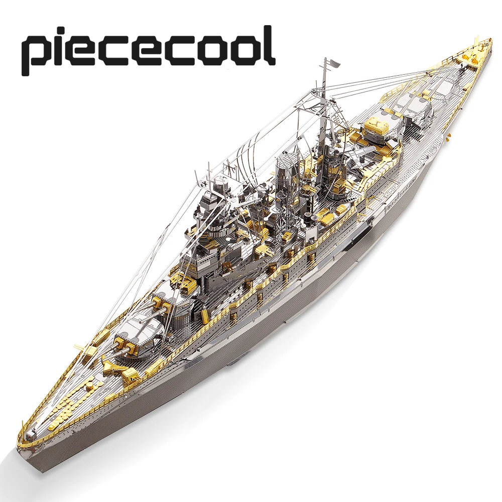 Piececool 3D Metal Puzzle Model Building Kits - Nagato Class Battleship Jigsaw Toy ,Christmas Birthday Gifts for Adults