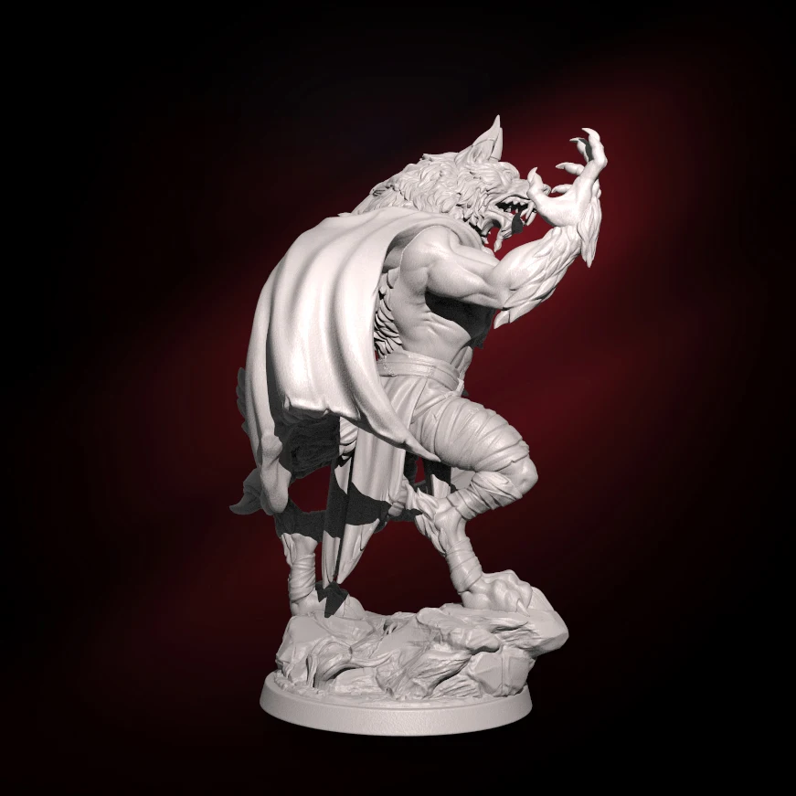 56mm 38mm Resin Model Wolf Lord Figure Unpainted DW-004