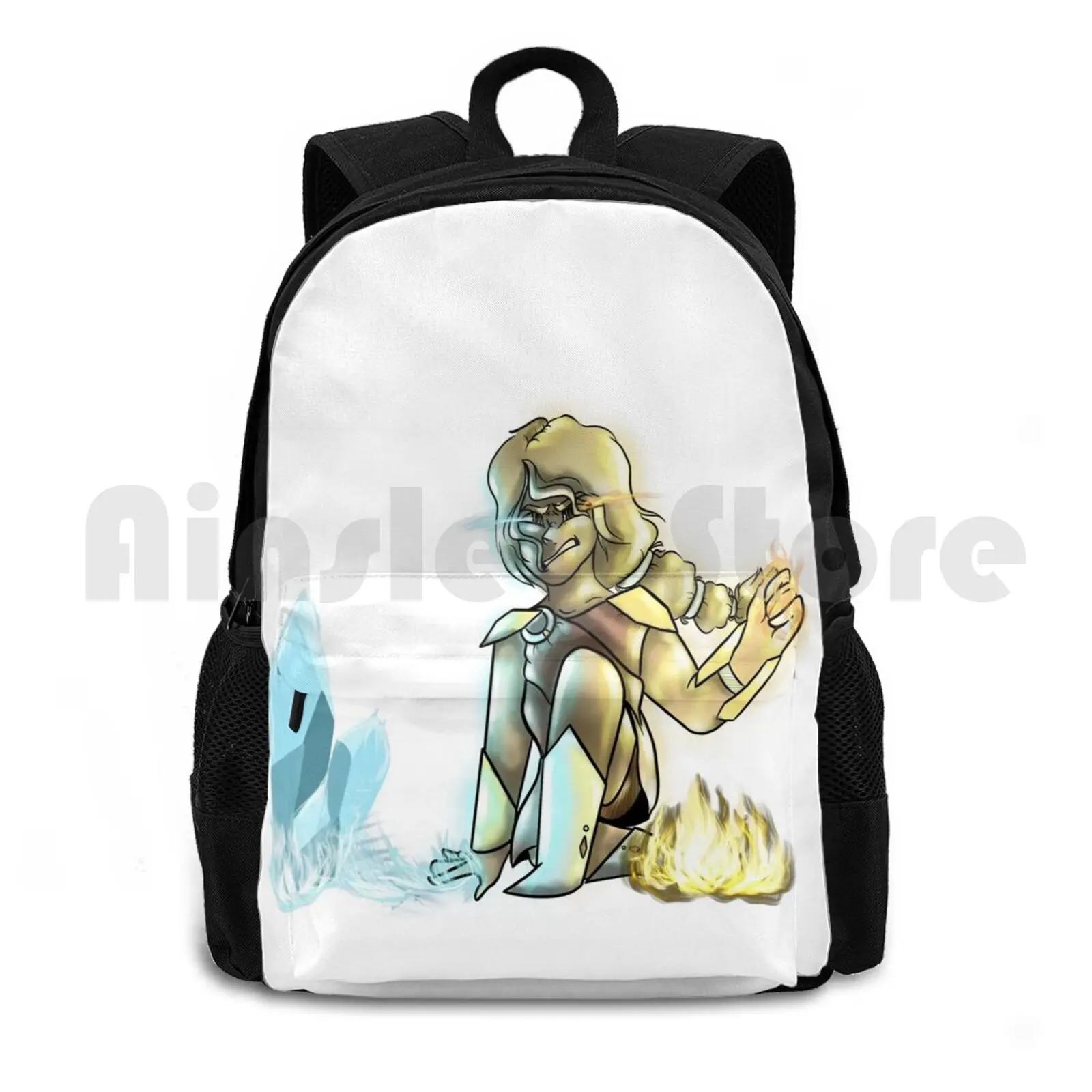 Henderson Outdoor Hiking Backpack Riding Climbing Sports Bag Cutie Powers Superhero Fire Ice