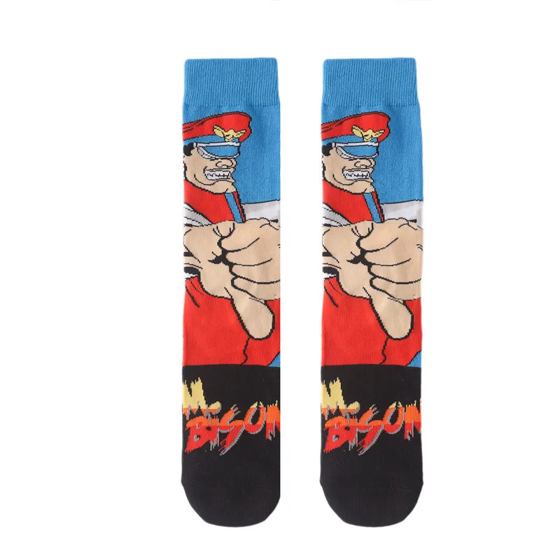 High Quality Anime Socks Street Fighter Sock Cosplay Superhero Cotton Cartoon Personality Tube Socks Street Stockings Prop