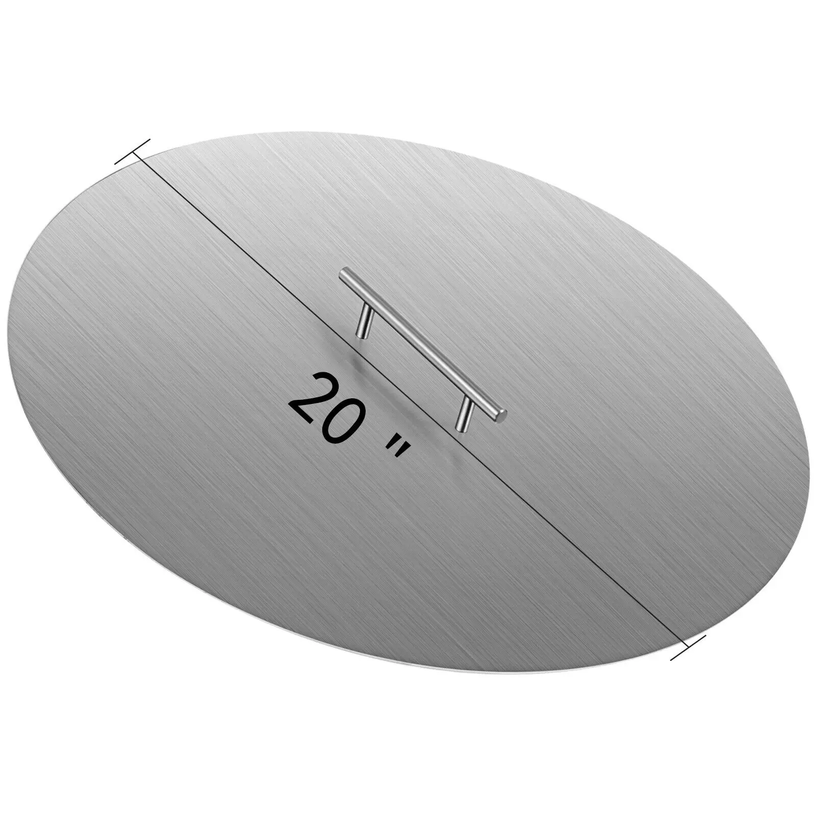 غطاء غطاء حفرة النار VEVOR مقاس 20 بوصة من الفولاذ المقاوم للصدأ متين مع مقبض مريح وعملي رائع لأي طقس في الهواء الطلق