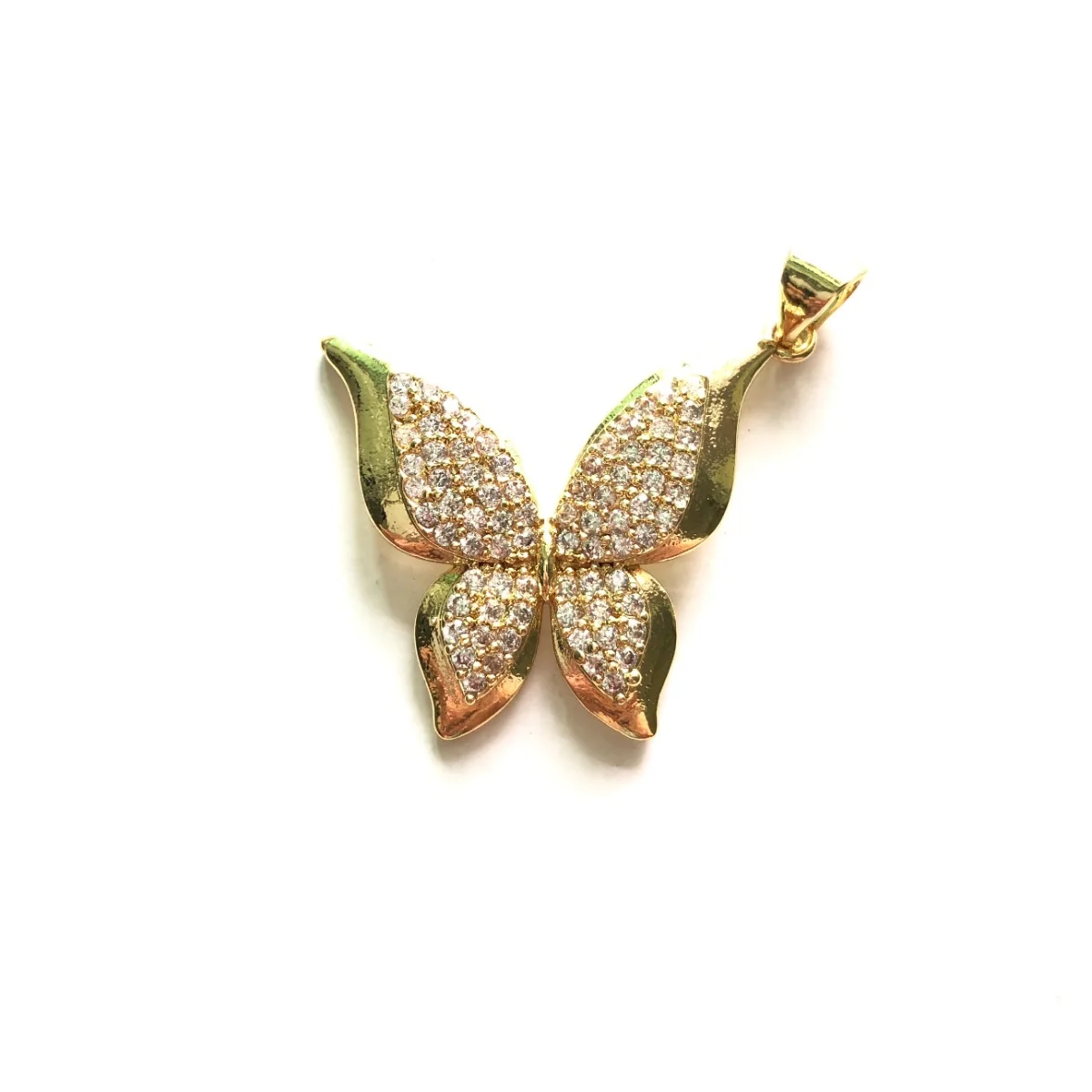 5pcs Butterfly Charm for Women Bracelet Bling Cubic Zirconia Pave Trendy Pendant for Necklace Jewelry Making Accessory Wholesale