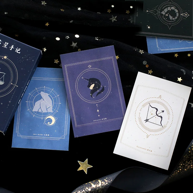 28Pcs Lomo Kleine Kaart Beschrijfbare Cartoon Beroemde Schilderij Astrologie Bladwijzer Journal Decoratie Wenskaart Papier Briefpapier Gift