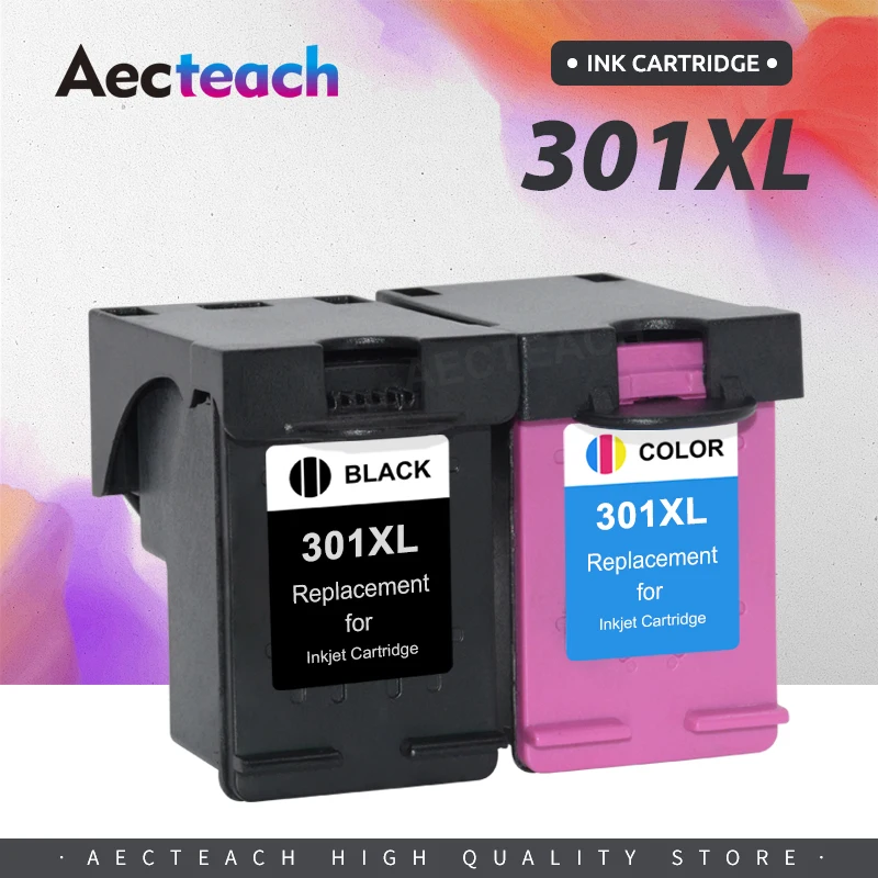 Aecteach Re-manufactured Ink Cartridge Compatible for HP 301 301XL INK DeskJet 1050 2050 3050 2150 1510 2540 Printer Full