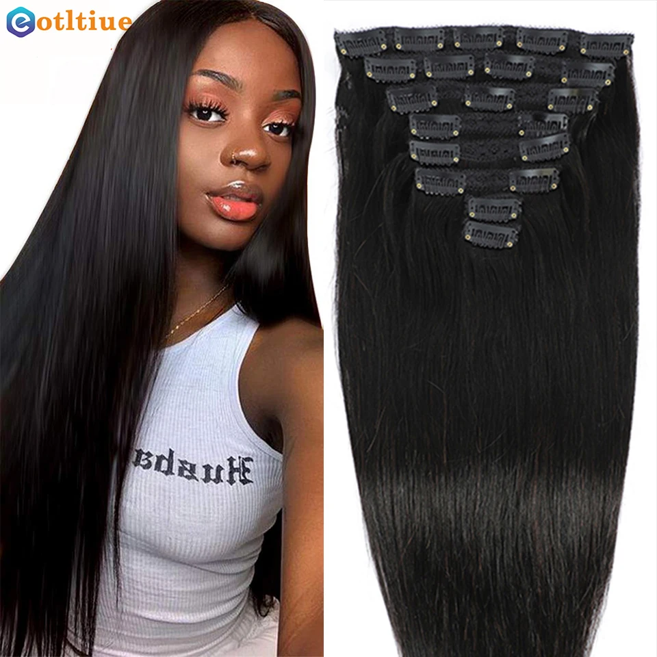 20 Inch Brazilian Remy Human Hair Clip In Extensions 8 Pieces 120g Amazon.com : Full Shine Brown Clip in Hair Extensions  main image 3