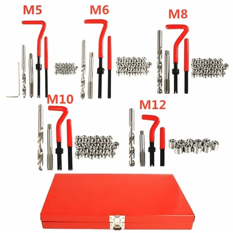 Nuovo strumento di riparazione del filo durevole Kit di riparazione del filo elicoidale Set di strumenti per officina per garage Strumento di riparazione professionale per riavvolgimento