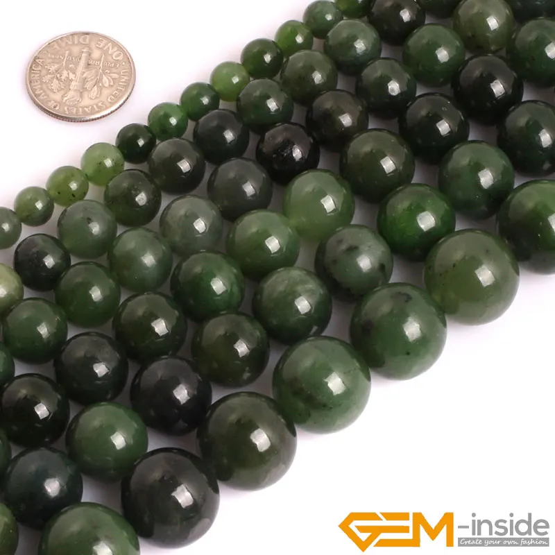 AA Grade Genuine Green Canadian Jadeite Jades Precious Stone Beads Natural Stone Bead for Jewelry Making Strand 15\