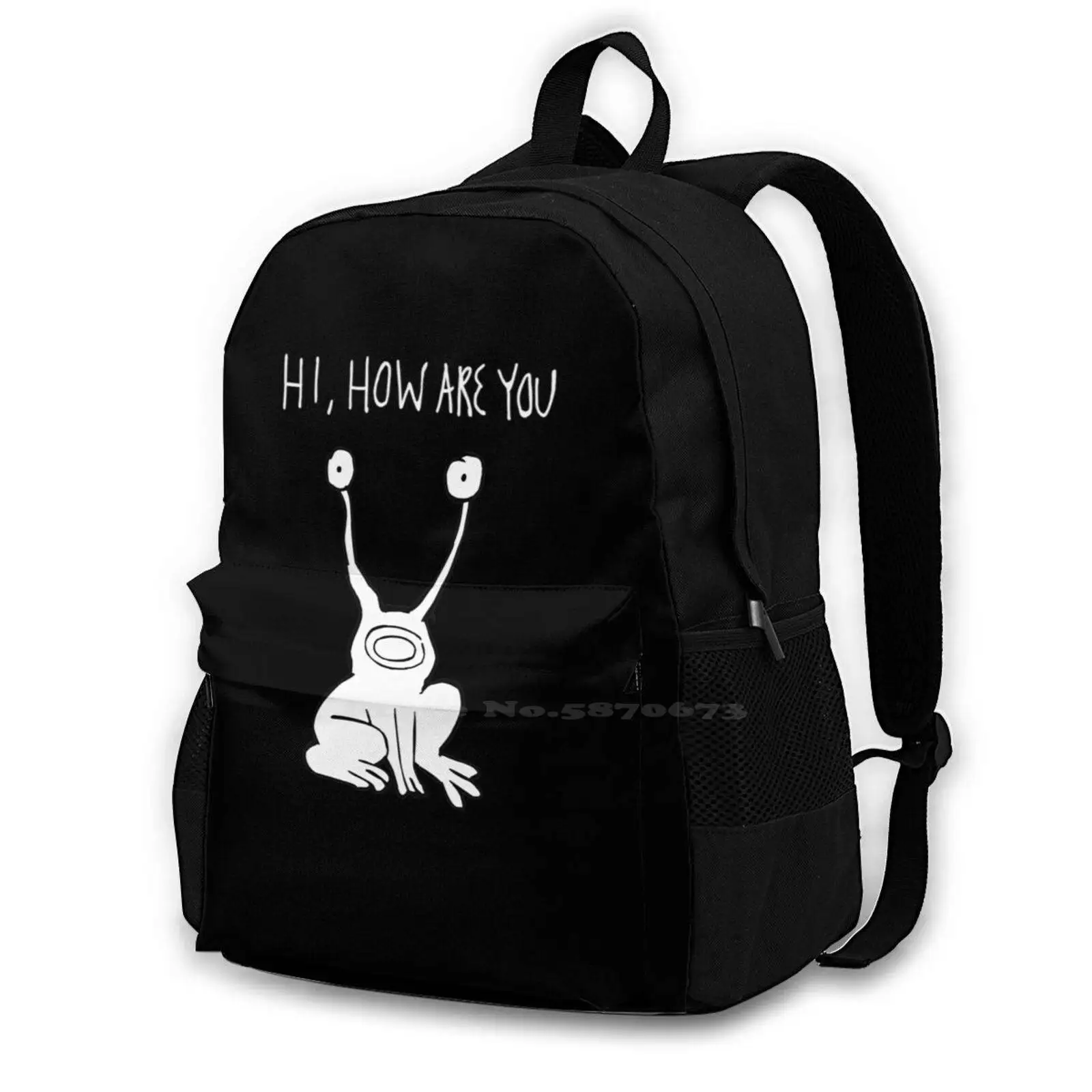 

Hi How Are You | Pattern Design Bag Student'S Backpack Hi How Are You Johnson Album Cover Alien Concert Outsider Music Keep