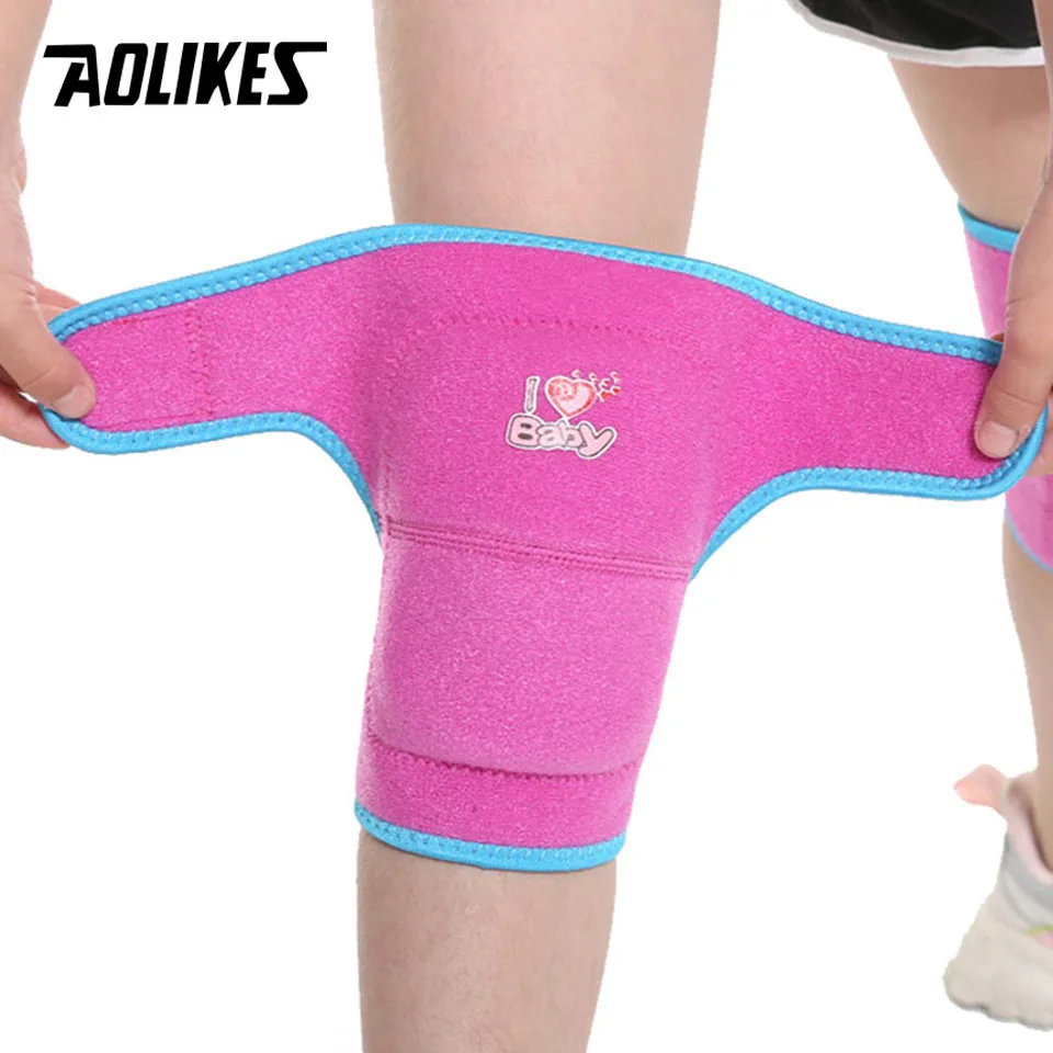 AOLIKES Kids Knee Pads Dance Yoga Tennis Knee Support Brace Sport Gym Kneepad Children Workout Padded Sponge Knee Protection