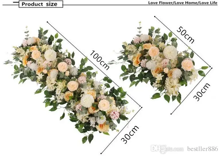 Upscale Artificial Silk Peonies Rose Flower Row Arrangement Supplies for Wedding Arch Backdrop Centerpieces DIY Supplies