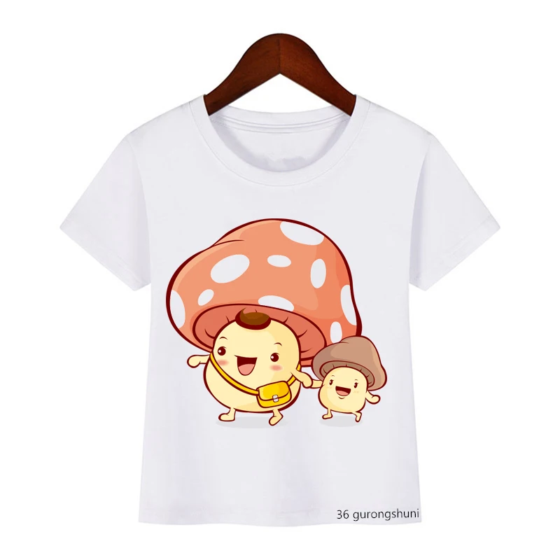 Children Clothing Boy/girl T-shirt kawaii Funny Mushroom Cartoon Print Kids T Shirt Summer Fashion New Shirt Kids Clothes