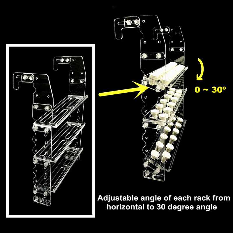 Reefing Art Super Clear Acrylic Magnetic Coral Frag Plugs Rack Holder, Fish Tank for 15-20mm Glass Thickness