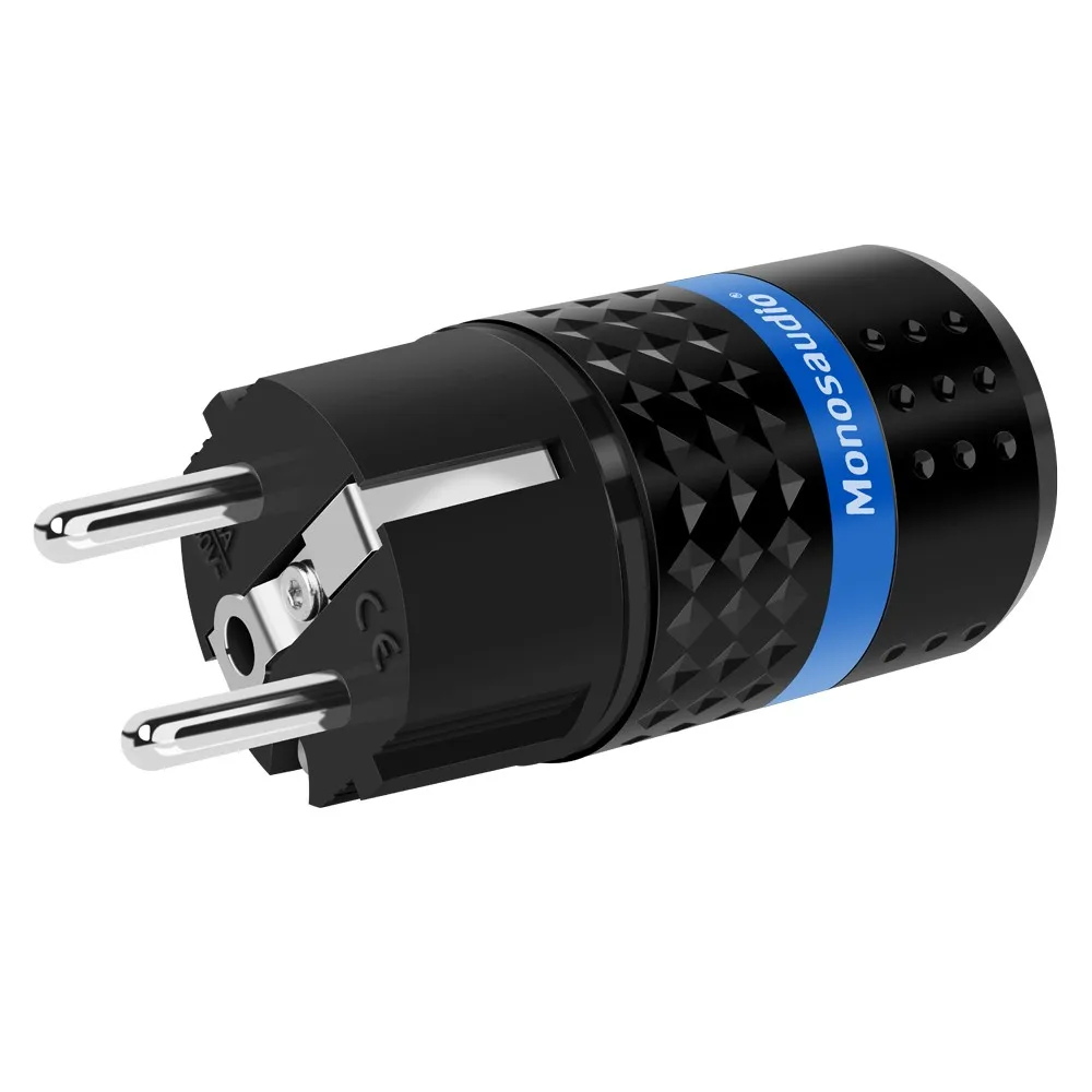Wtyczka zasilająca Monosaudio z czystej miedzi, standard EU, do samodzielnego montażu kabli zasilających audio, przezroczyste złącze E102/E103 — zdjęcie produktu 7