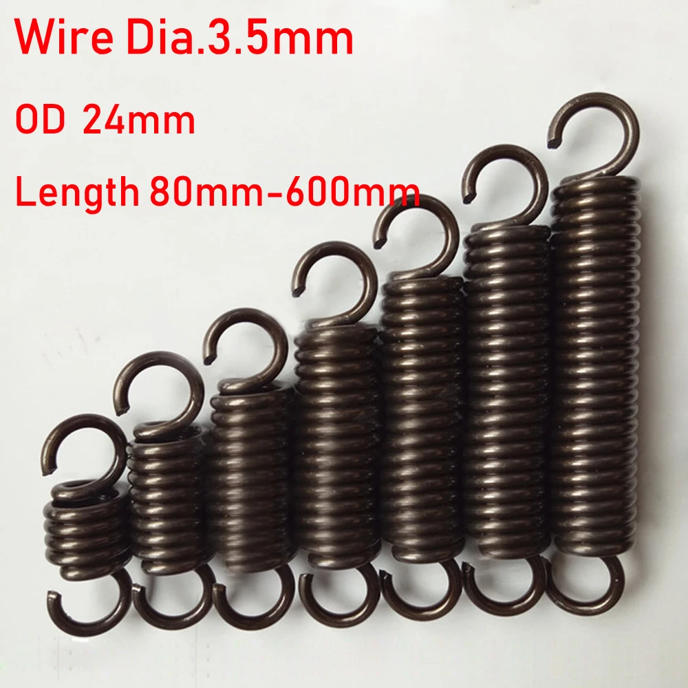 1pcs Wire Diameter 3.5mm Tension Extension Spring Expansion Springs Length 80/100/120/150/160/180/200/220-600mm Out Diaeter 24mm