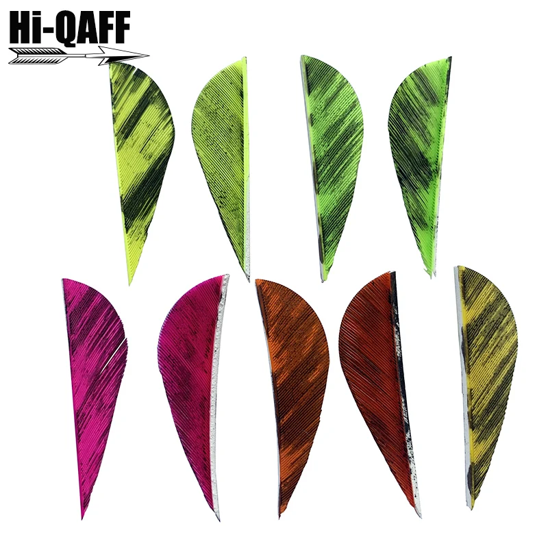 50 Pcs Hi-Q 2-Inch Archery Feather Arrow Pieces Natural Turkey Carving DIY Tools Hunting Shooting Accessories Water Drop Type