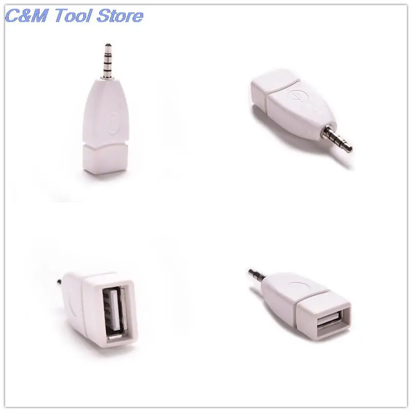 USB 2.0 Female to 3.5mm Male AUX Audio Plug Jack Converter Adapter Plug for Car MP3 Player Mobile Phones 1Pc