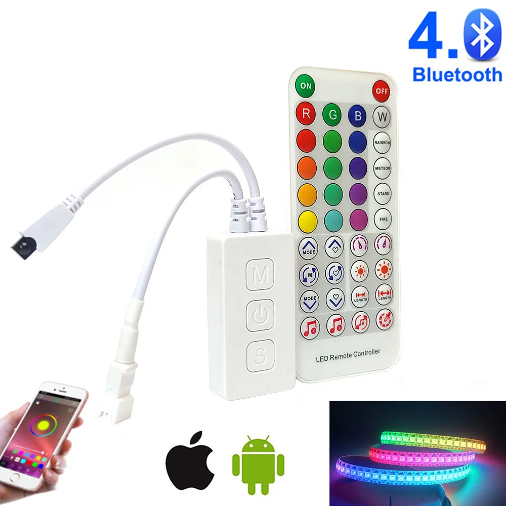 WS2812B Bluetooth Music Controller DC5-24V 38/24/21key IR Remote Controller For WS2812B WS2811 SK6812 Addressable Strip Light