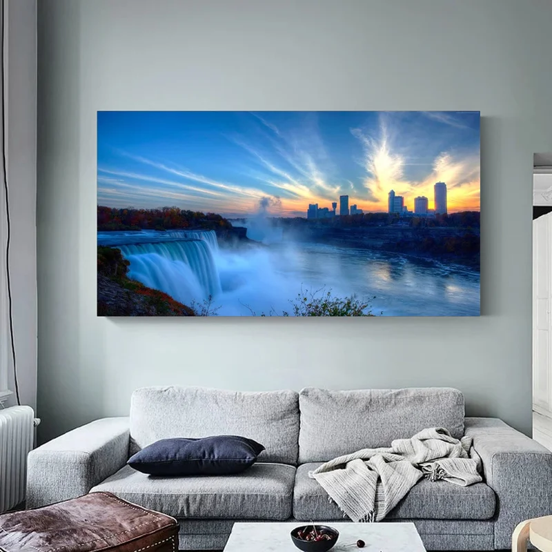 Beautiful Natural Scenery Niagara Falls Canvas Painting Landscape Poster Home Decor Wall Art Pictures for Living Room