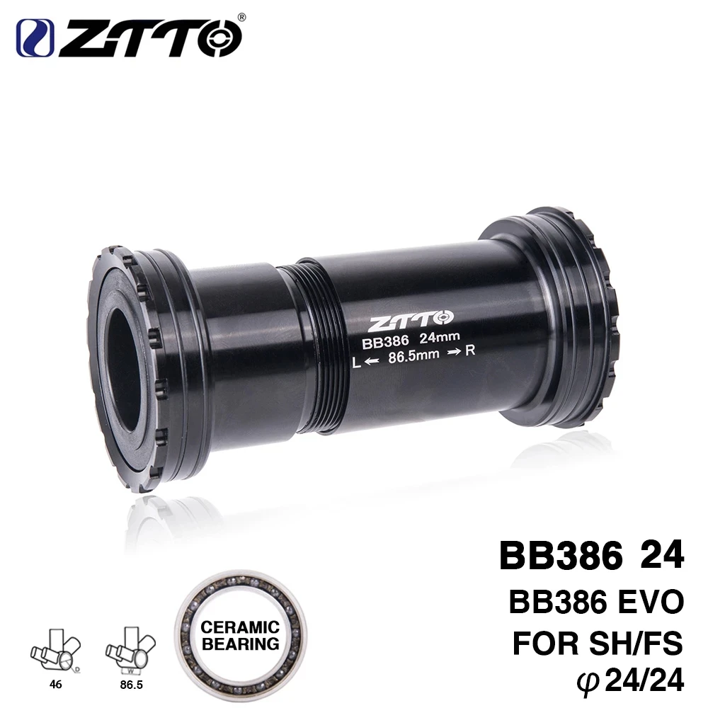 ZTTO BB386 Ceramic Threaded Lock Bottom Bracket 24mm 29mm 30mm for