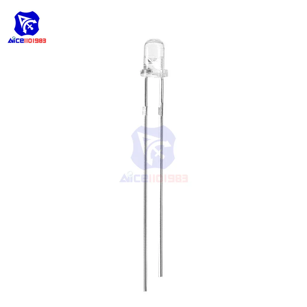 diymore 10PCS/Lot 3mm 940nm Infrared Emitter Diode DC 1.2V LED IR Emitter Light Emitting Diodes Clear Round Head for Arduino