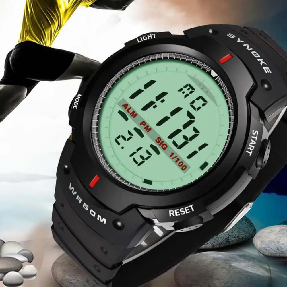 40%HOT Fashion Men\'s Outdoor Sports Luminous Week Date Alarm Digital Watch Waterproof Electronic Men\'s Watch