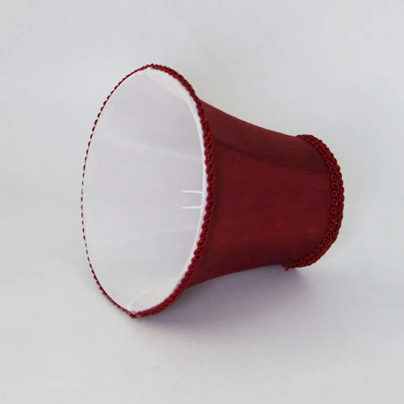 DIA15cm Vintage Red Wine Color Wall Lampshade,DIY Fabric Chandelier Candle Covers , Mini Table Lamp shades, Clip On