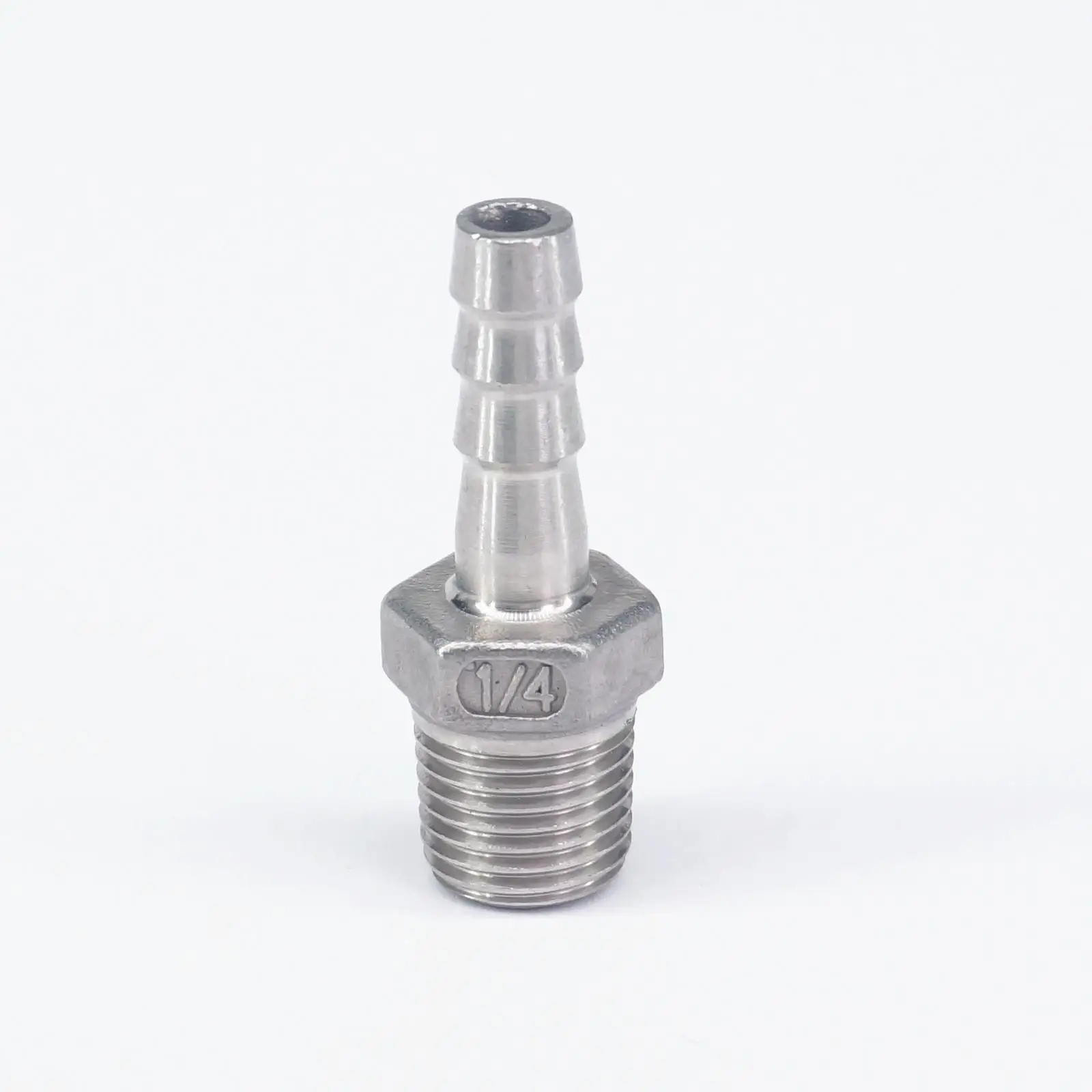 

1/4" BSPT Male x 8mm Hose Barbed 304 Stainless Steel Pipe Fitting Hose tail Connector 230 PSI