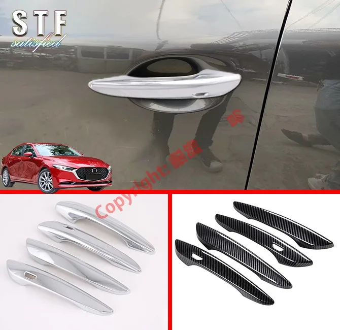 

ABS Door Handle Cover Trim With Smart Hole For Mazda 3 M3 Axela 2019 2020 Car Accessories Stickers W4