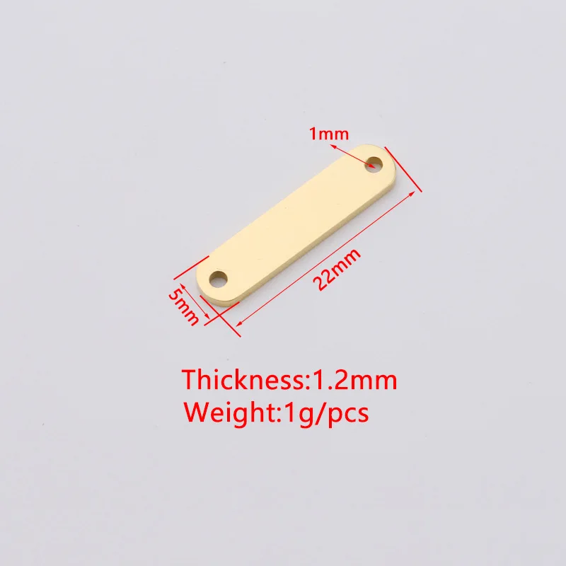 50pc 5*22mm Gold Color Mirror Finish Stainless steel Blank Bar Connector Charm For Necklace DIY Women Handmade Jewelry Making