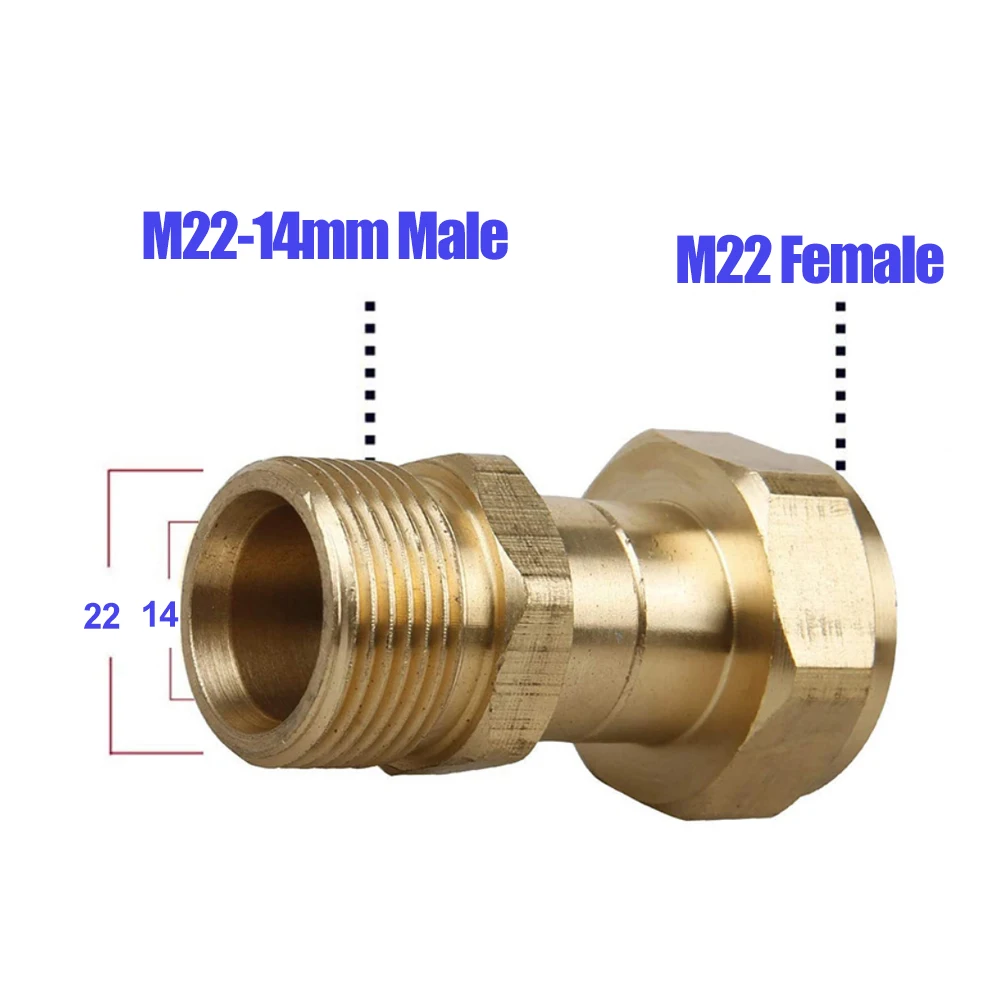 High Pressure Washer Swivel Connector Joint Hose Fitting M22 14mm Anti-tangle Thread 360 Degree Rotation Hose Sprayer Connector