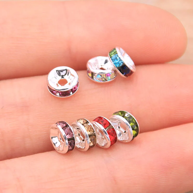 PULCHRITUDE 50Pcs 5mm 10 Color Small Round Colorful Spacer Bead Charms For Diy Necklace Bracelets Jewelry Handmade Making