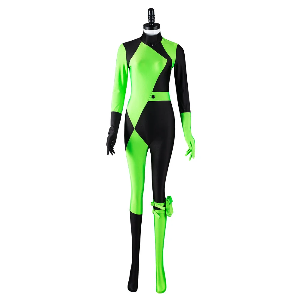 

Shego Cosplay Costume Adult Men Women Green Jumpsuit Outfits Halloween Carnival Suit