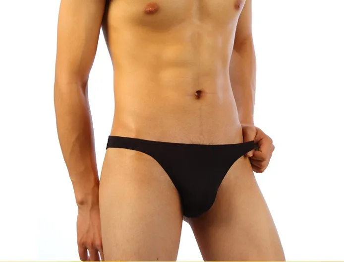 Men's swimming trunks low waist narrow edge T - shaped swimming library Sexy bikini  Beach trunks           uper dry