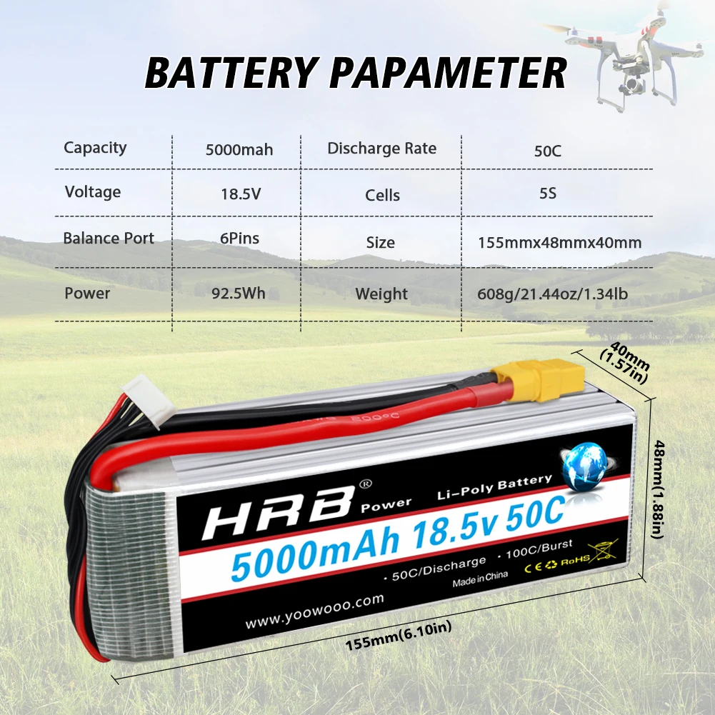 HRB 2S 3S 4S 5S 6S Lipo Battery 2200mah 3300mah 4000mah 5000mah 6000mah 7000mah with Deans XT60 for RC Car truck helicopter Boat