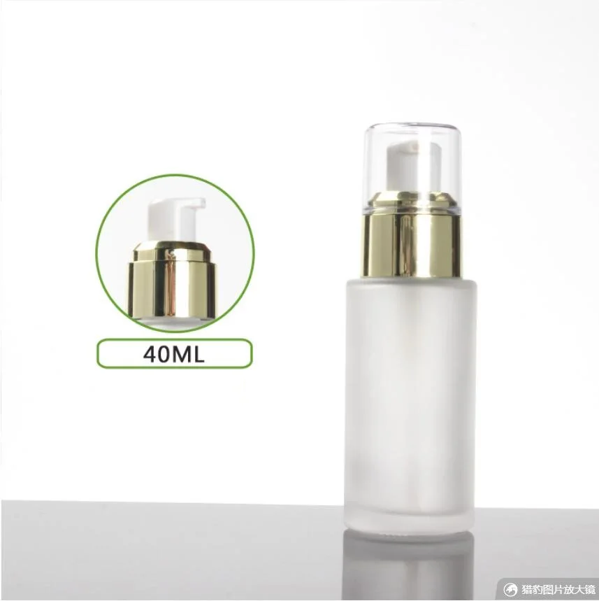 

40ml frosted/green/blue glass bottle gold pump clear lid for serum/lotion/emulsion/foundation skin care cosmetic packing