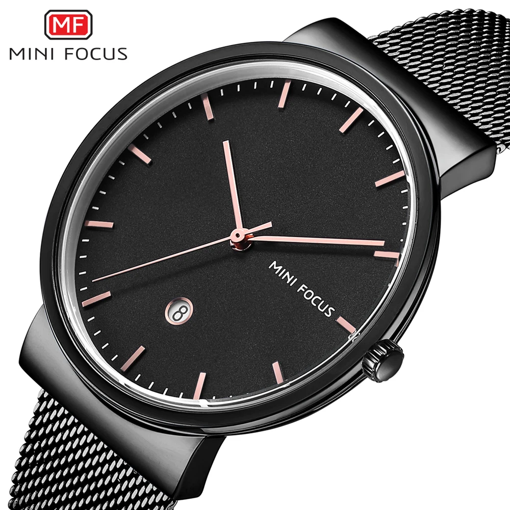 MINI FOCUS Simple Watch Men's Watches Brand Luxury Clock Man Thin Casual Waterproof Fashion Date Display Men Quartz Wristwatches