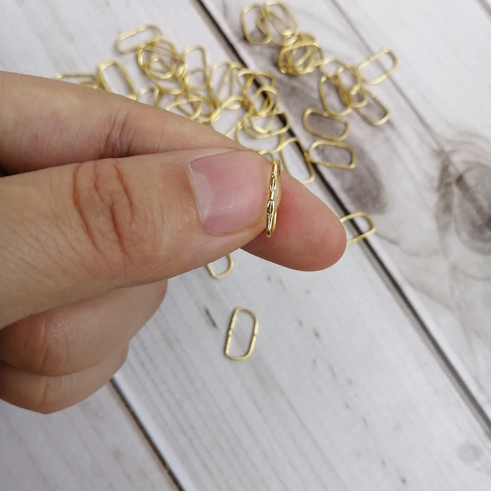 Camal 100pcs 6x12mm Gold Color D shaped 304 Stainless Rings Pins Hooks Connectors Crystal Beads Prisms Chandelier Lamp Parts