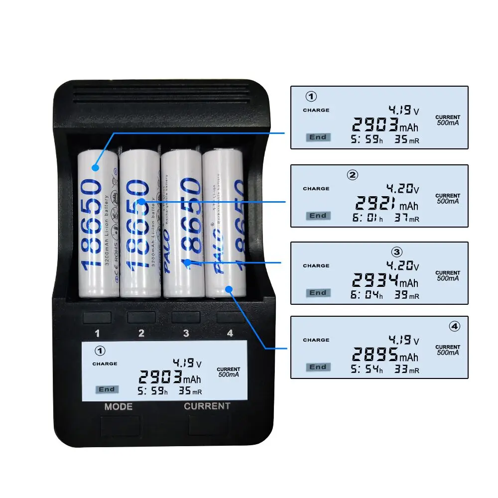 PALO 1-16pcs 3.7V Battery 18650 Rechargeable battery 18650 lithium li ion 3200mAh 18650 li-ion battery 32A for Flashlight