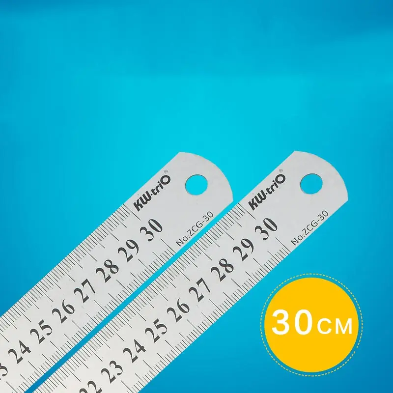 1PC Metal Ruler Sewing 15 20 30 50cm School Stainless Steel Straight Ruler Double Sided Drawing Rulers Office School Supplies
